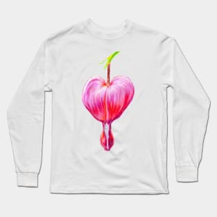 Bleeding Heart Flower Drawing Long Sleeve T-Shirt